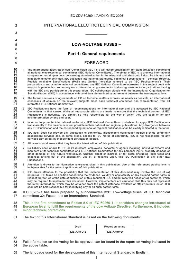 EN IEC 60269-1:2025/prA1:2026 EN IEC 60269-1:2025/oprA1:2026 - Page 4 preview