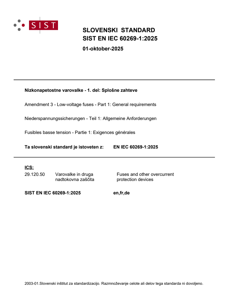 EN IEC 60269-1:2025