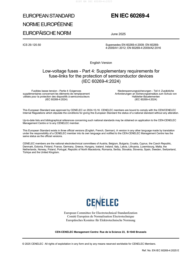 EN IEC 60269-4:2025