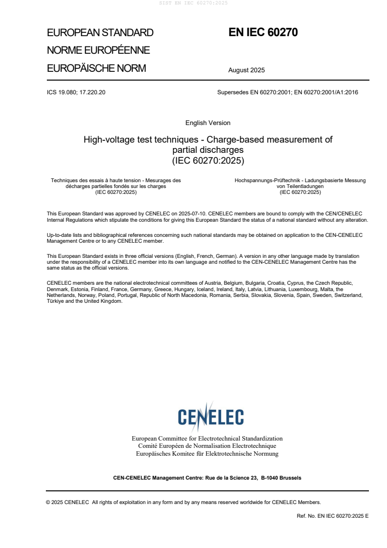 EN IEC 60270:2025 - BARVE