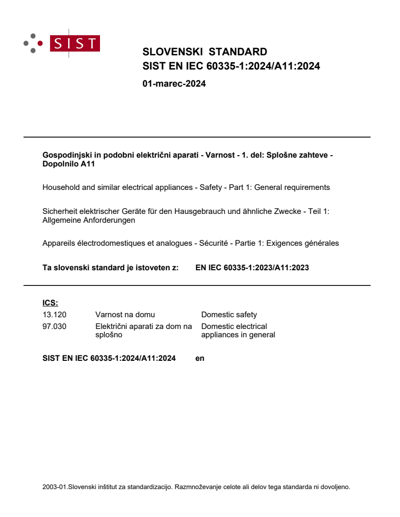 EN IEC 60335-1:2023/A11:2023 EN IEC 60335-1:2024/A11:2024 - Page 1 preview