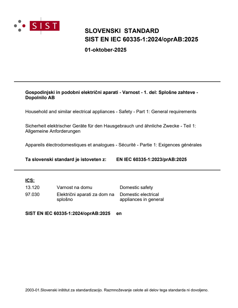 EN IEC 60335-1:2024/oprAB:2025