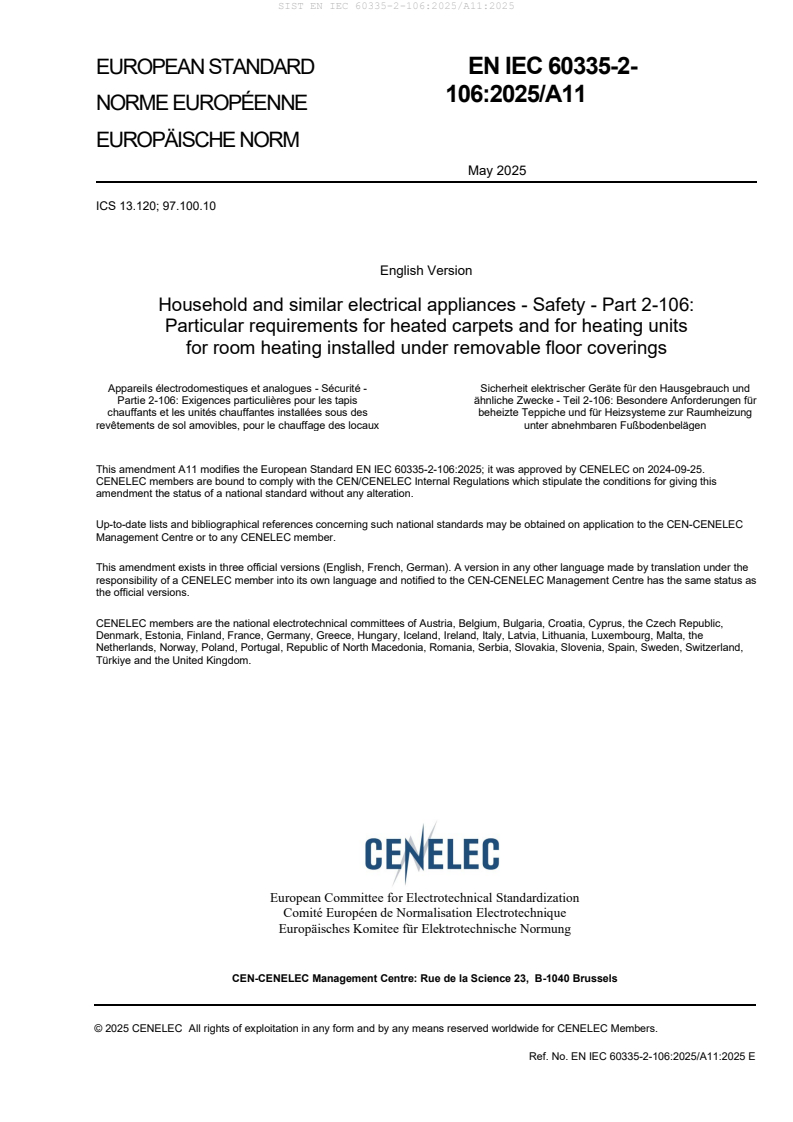 EN IEC 60335-2-106:2025/A11:2025