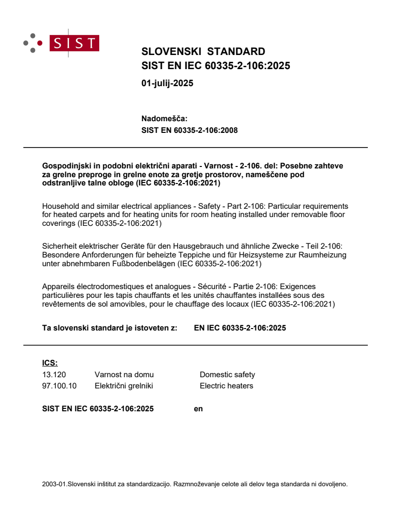 EN IEC 60335-2-106:2025 - BARVE
