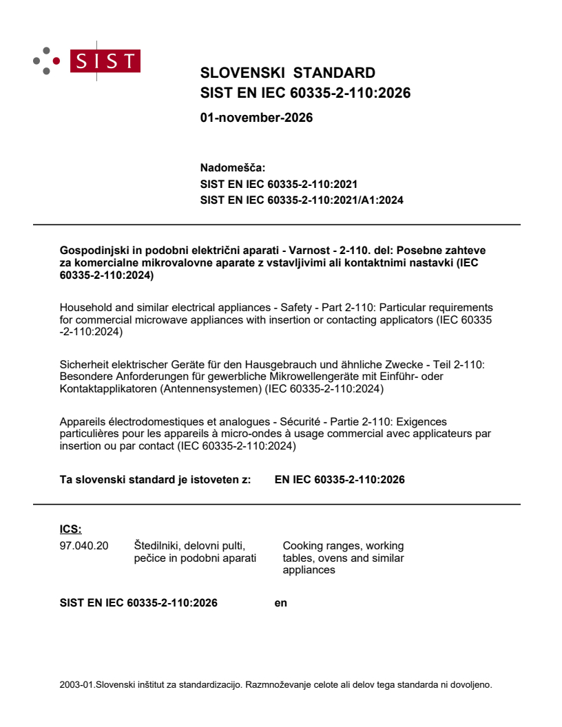 SIST EN IEC 60335-2-110:2026 SIST EN IEC 60335-2-110:2026 - BARVE - Page 1 preview
