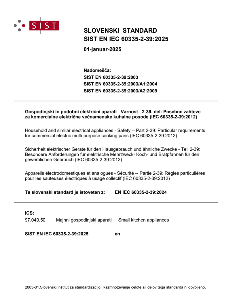 EN IEC 60335-2-39:2024 EN IEC 60335-2-39:2025 - Page 1 preview