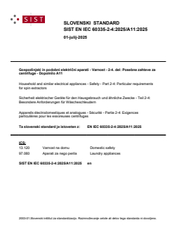 EN IEC 60335-2-4:2025/A11:2025 EN IEC 60335-2-4:2025/A11:2025 - Page 1 preview