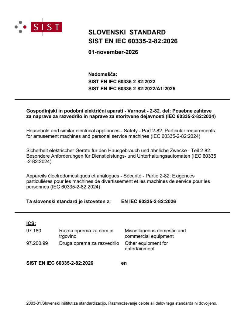 SIST EN IEC 60335-2-82:2026 SIST EN IEC 60335-2-82:2026 - Page 1 preview