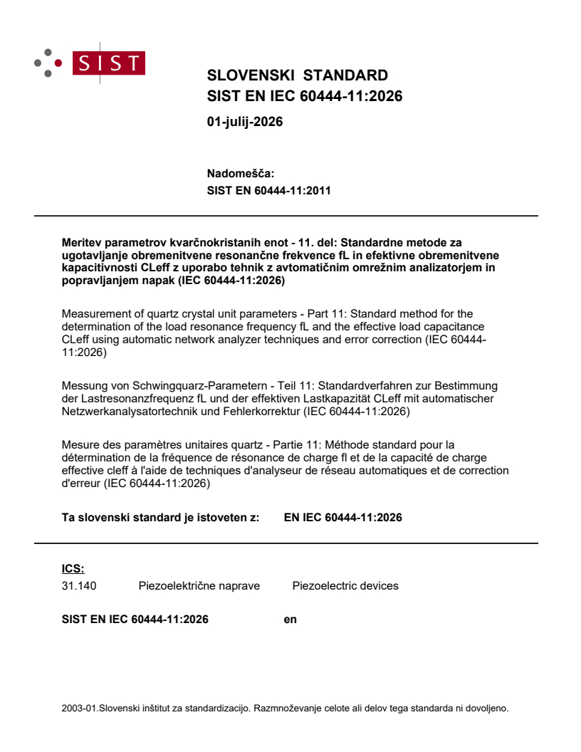 SIST EN IEC 60444-11:2026 SIST EN IEC 60444-11:2026 - BARVE - Page 1 preview