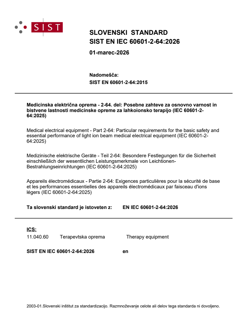 SIST EN IEC 60601-2-64:2026 SIST EN IEC 60601-2-64:2026 - Page 1 preview