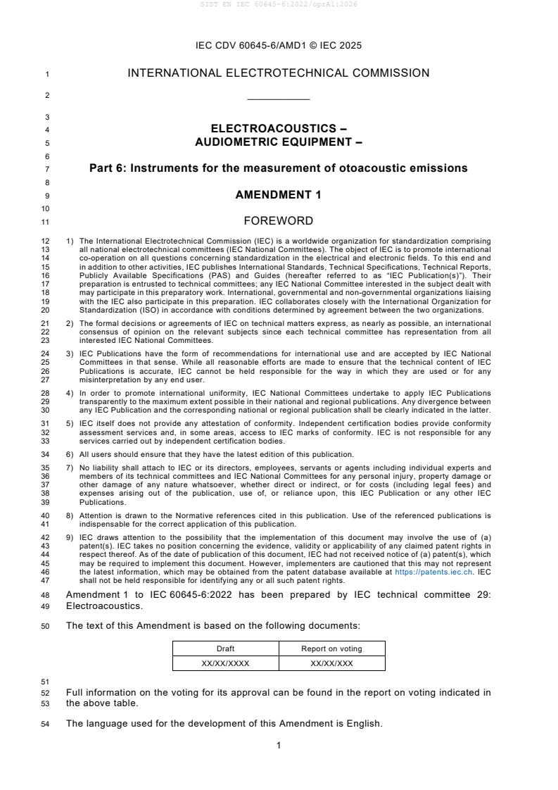 EN IEC 60645-6:2022/prA1:2025 EN IEC 60645-6:2022/oprA1:2026 - Page 4 preview