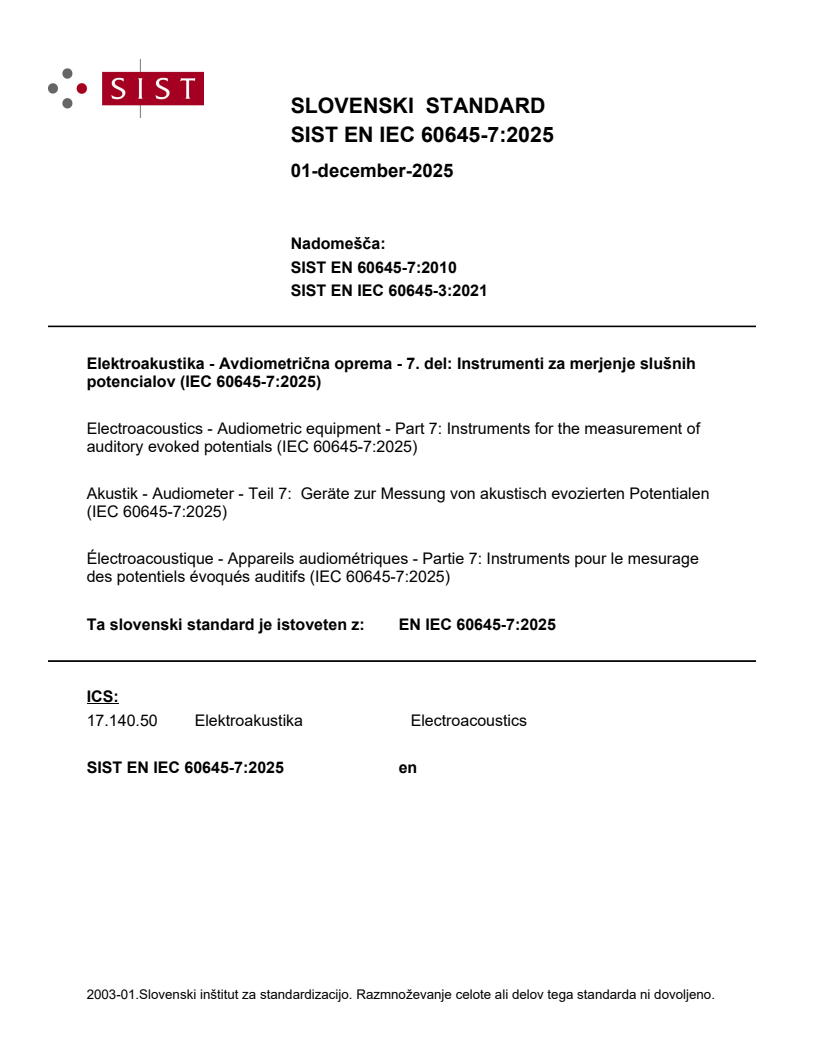 SIST EN IEC 60645-7:2025 SIST EN IEC 60645-7:2025