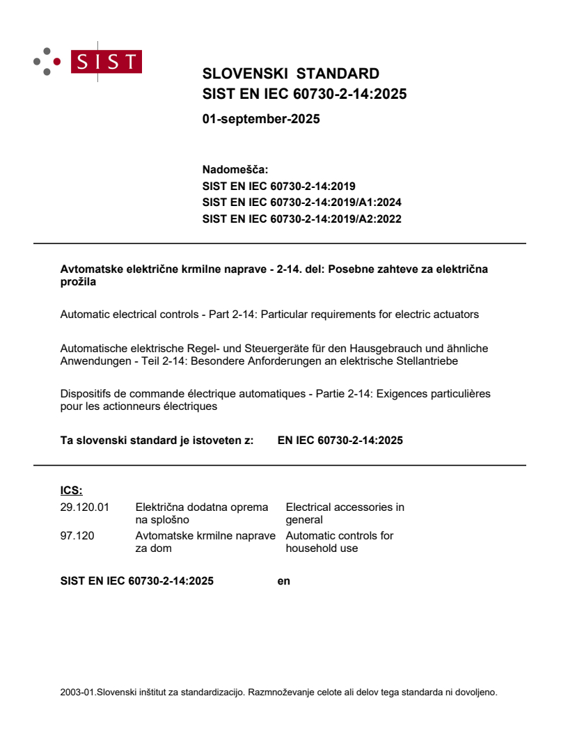 EN IEC 60730-2-14:2025