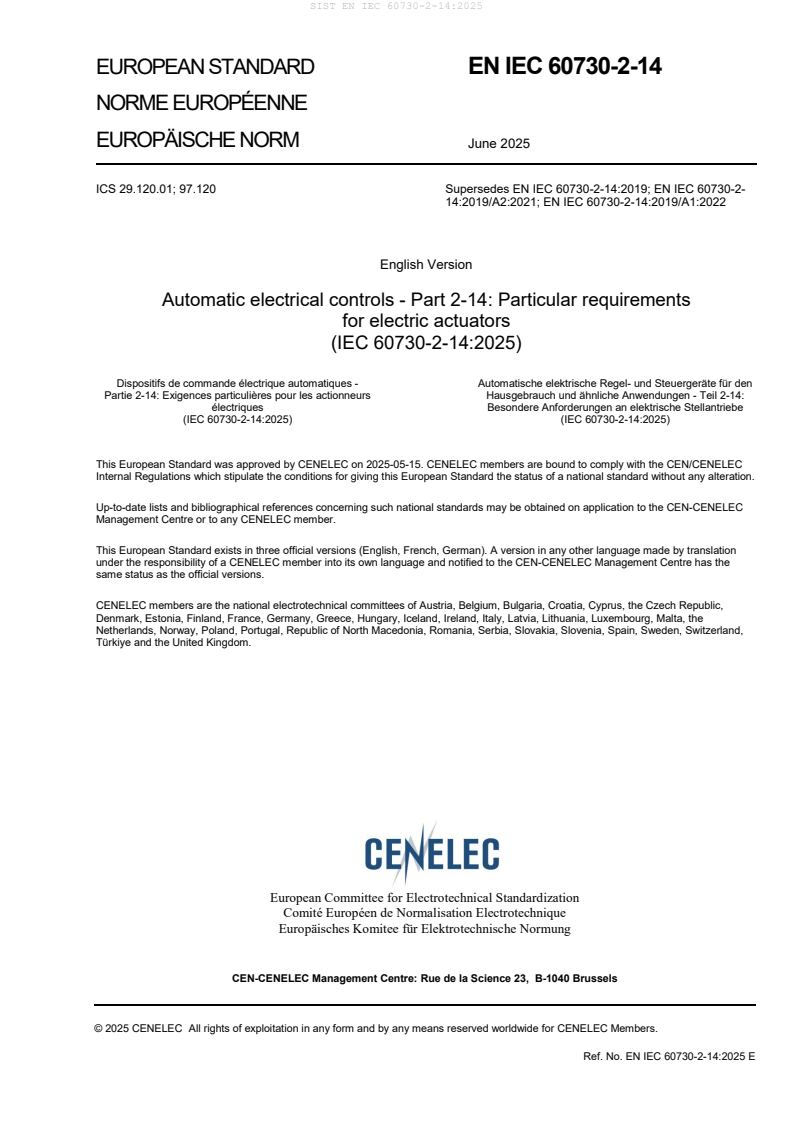 EN IEC 60730-2-14:2025