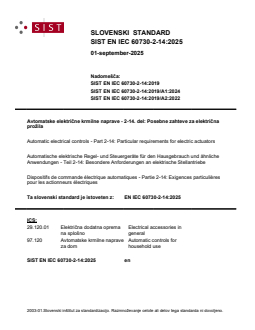EN IEC 60730-2-14:2025 - Page 1 preview