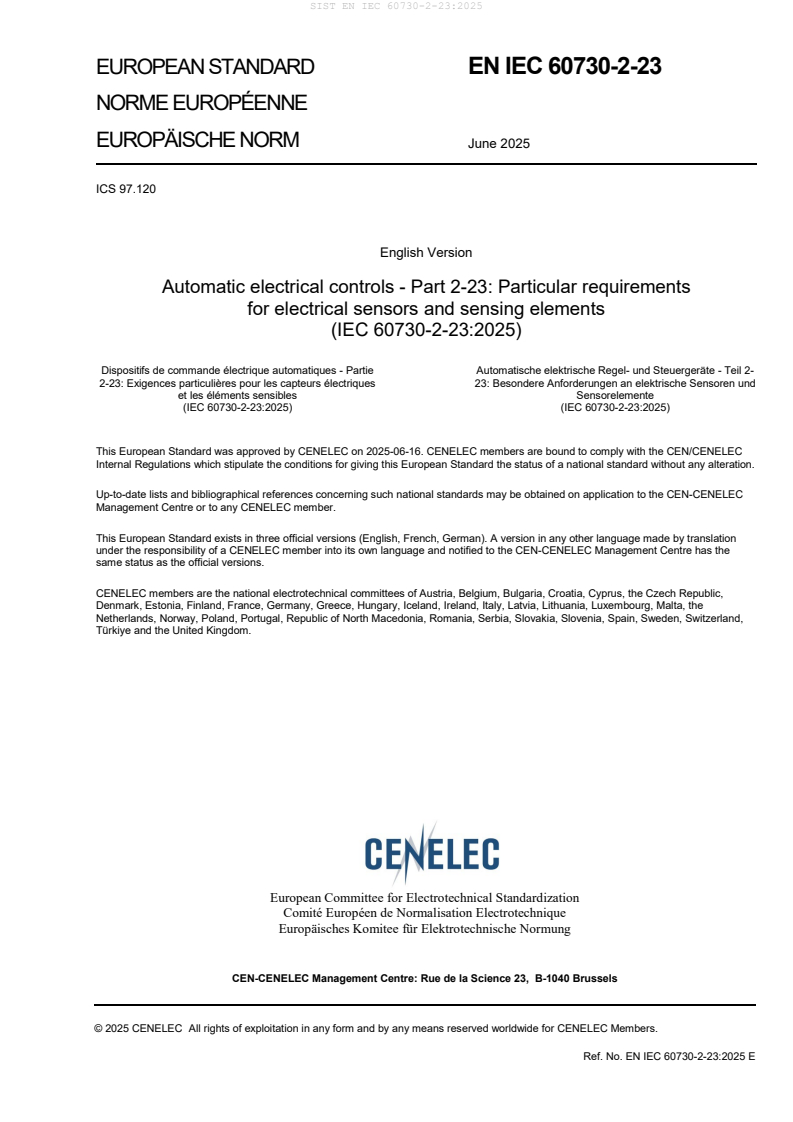 EN IEC 60730-2-23:2025