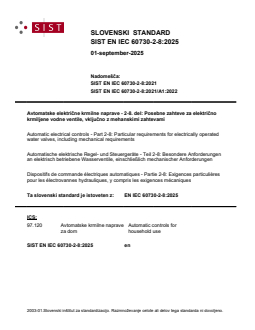 EN IEC 60730-2-8:2025 - Page 1 preview