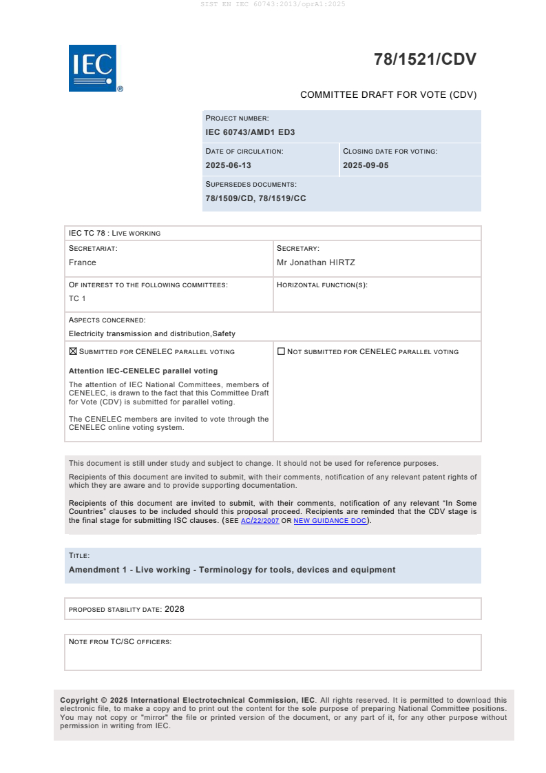 EN IEC 60743:2013/oprA1:2025