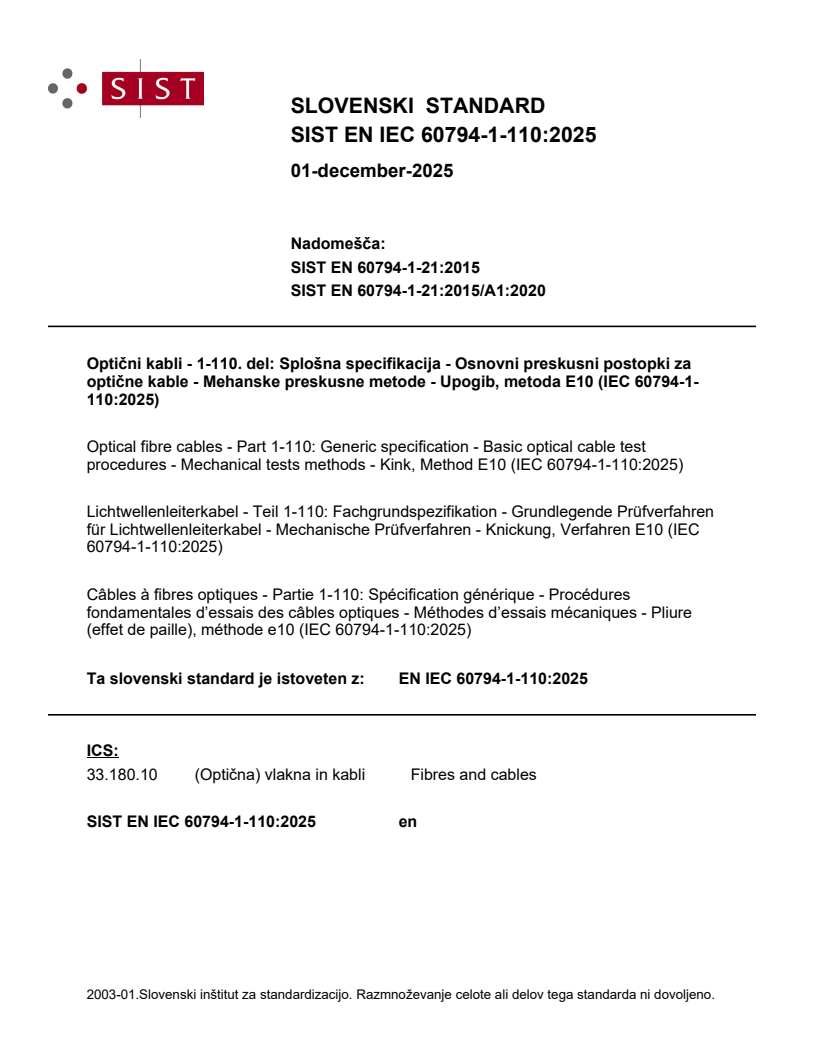 SIST EN IEC 60794-1-110:2025 SIST EN IEC 60794-1-110:2025
