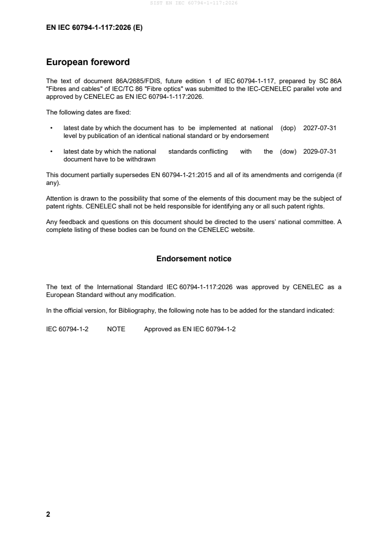SIST EN IEC 60794-1-117:2026 SIST EN IEC 60794-1-117:2026 - Page 4 preview