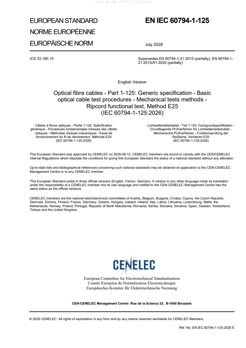 SIST EN IEC 60794-1-125:2026 SIST EN IEC 60794-1-125:2026 - Page 3 preview