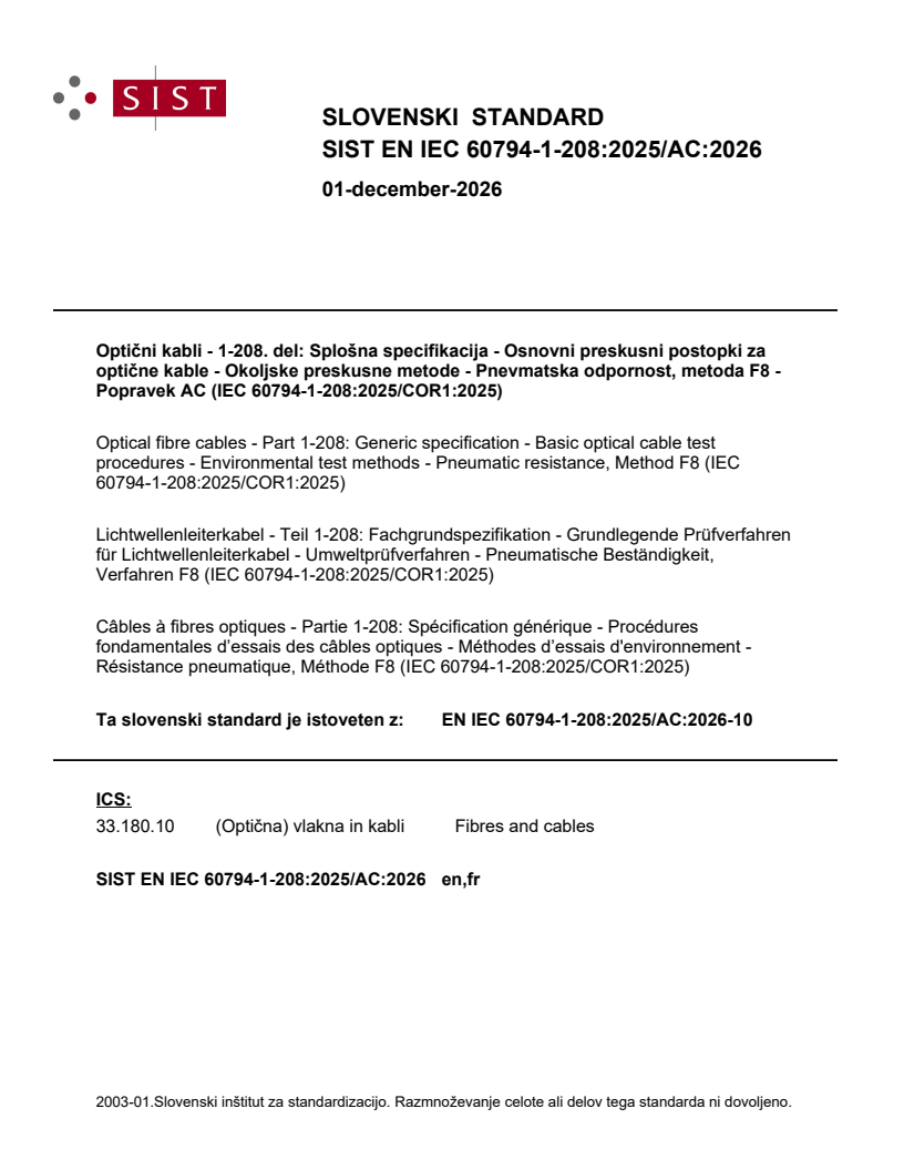 EN IEC 60794-1-208:2025/AC:2026-10 EN IEC 60794-1-208:2025/AC:2026 - Page 1 preview