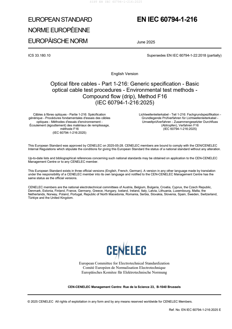 EN IEC 60794-1-216:2025