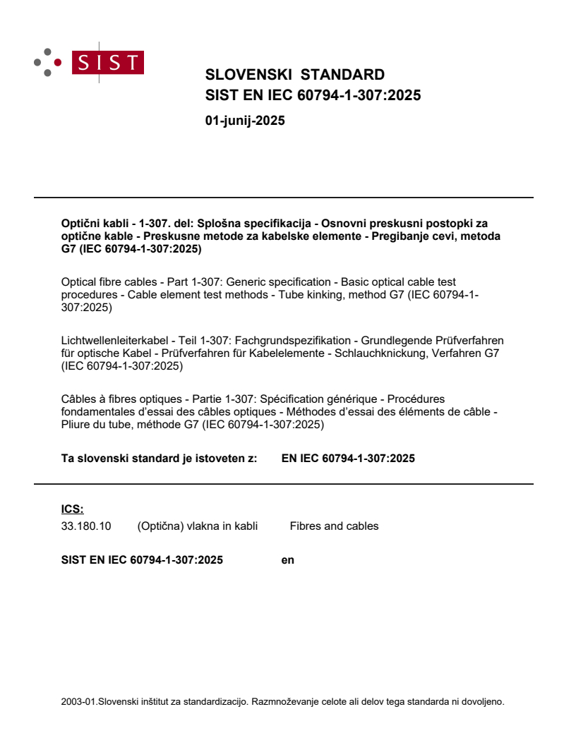 EN IEC 60794-1-307:2025 EN IEC 60794-1-307:2025 - Page 1 preview