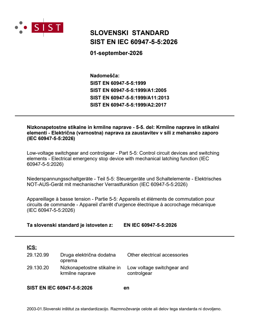 SIST EN IEC 60947-5-5:2026 SIST EN IEC 60947-5-5:2026 - Page 1 preview