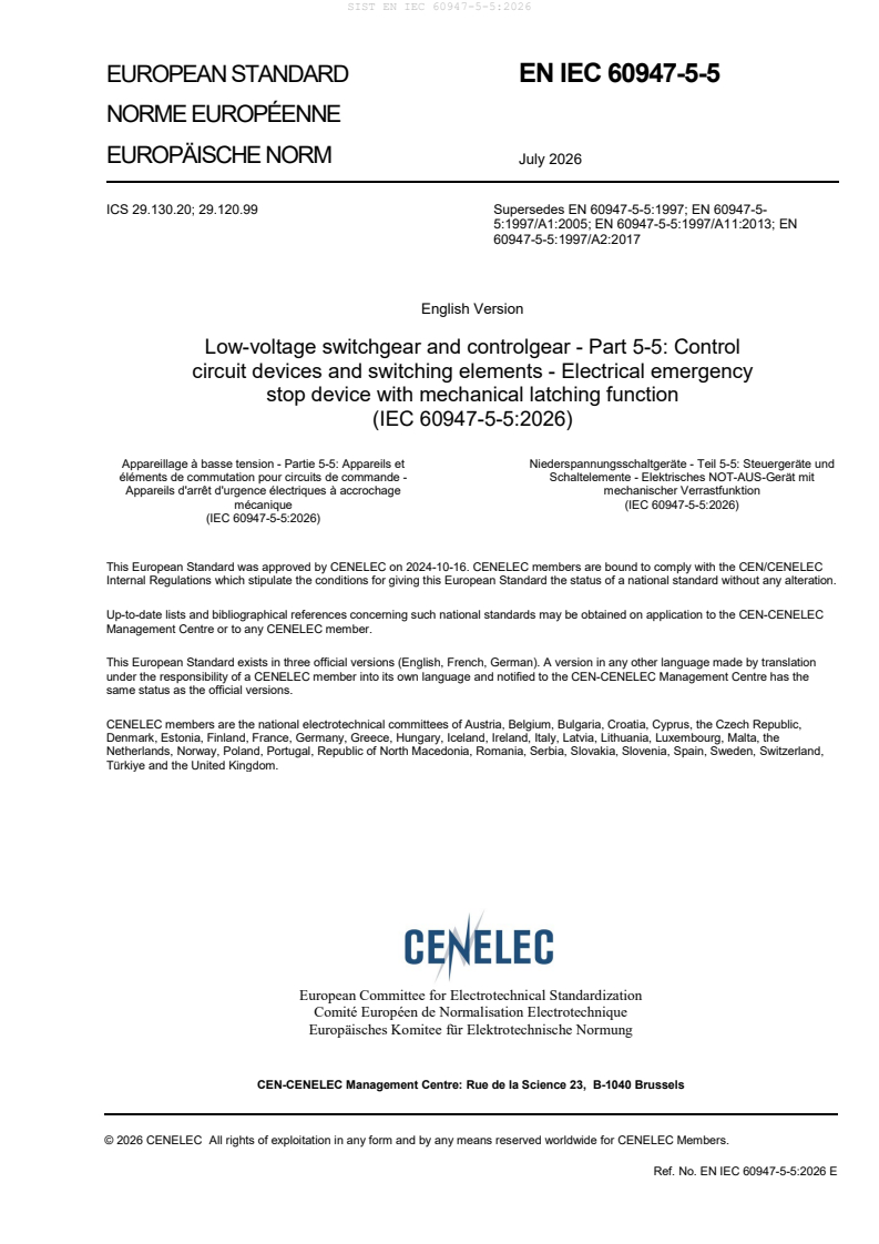 SIST EN IEC 60947-5-5:2026 SIST EN IEC 60947-5-5:2026 - Page 3 preview