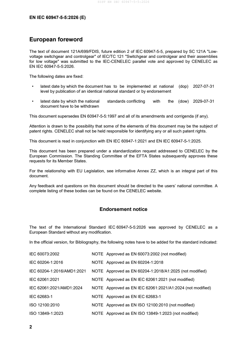 SIST EN IEC 60947-5-5:2026 SIST EN IEC 60947-5-5:2026 - Page 4 preview