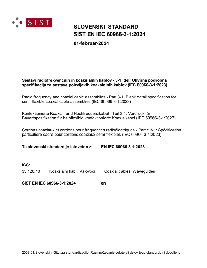 EN IEC 60966-3-1:2023 EN IEC 60966-3-1:2024 - Page 1 preview