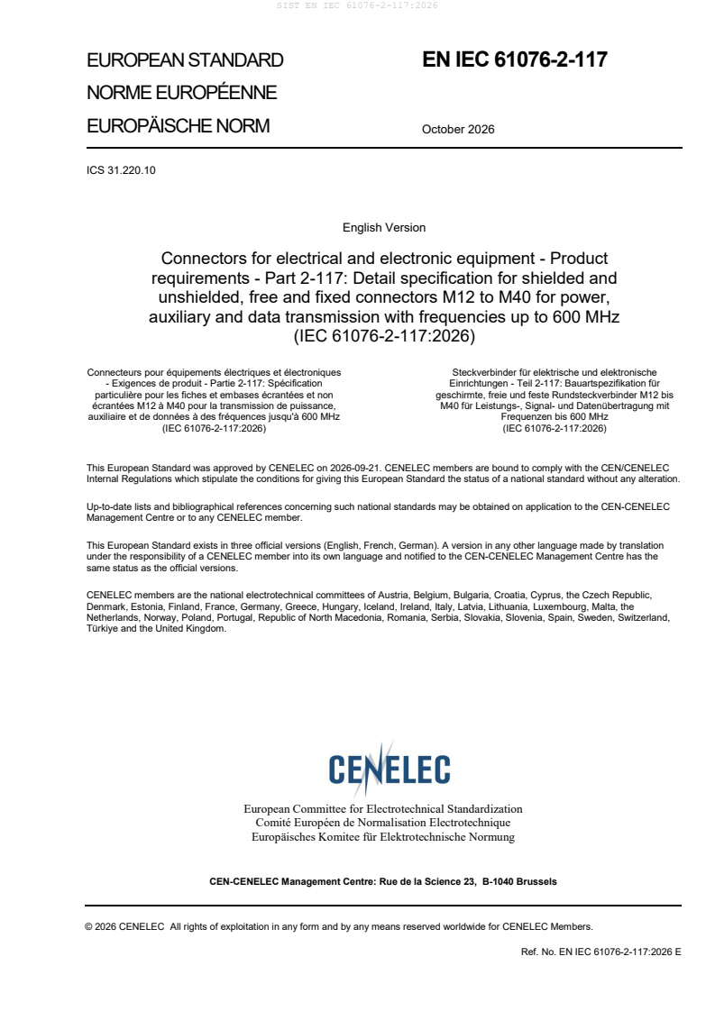 SIST EN IEC 61076-2-117:2026 SIST EN IEC 61076-2-117:2026 - Page 3 preview