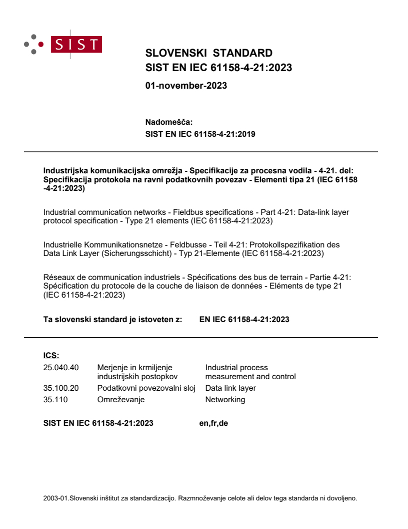 EN IEC 61158-4-21:2023 EN IEC 61158-4-21:2023 - Page 1 preview