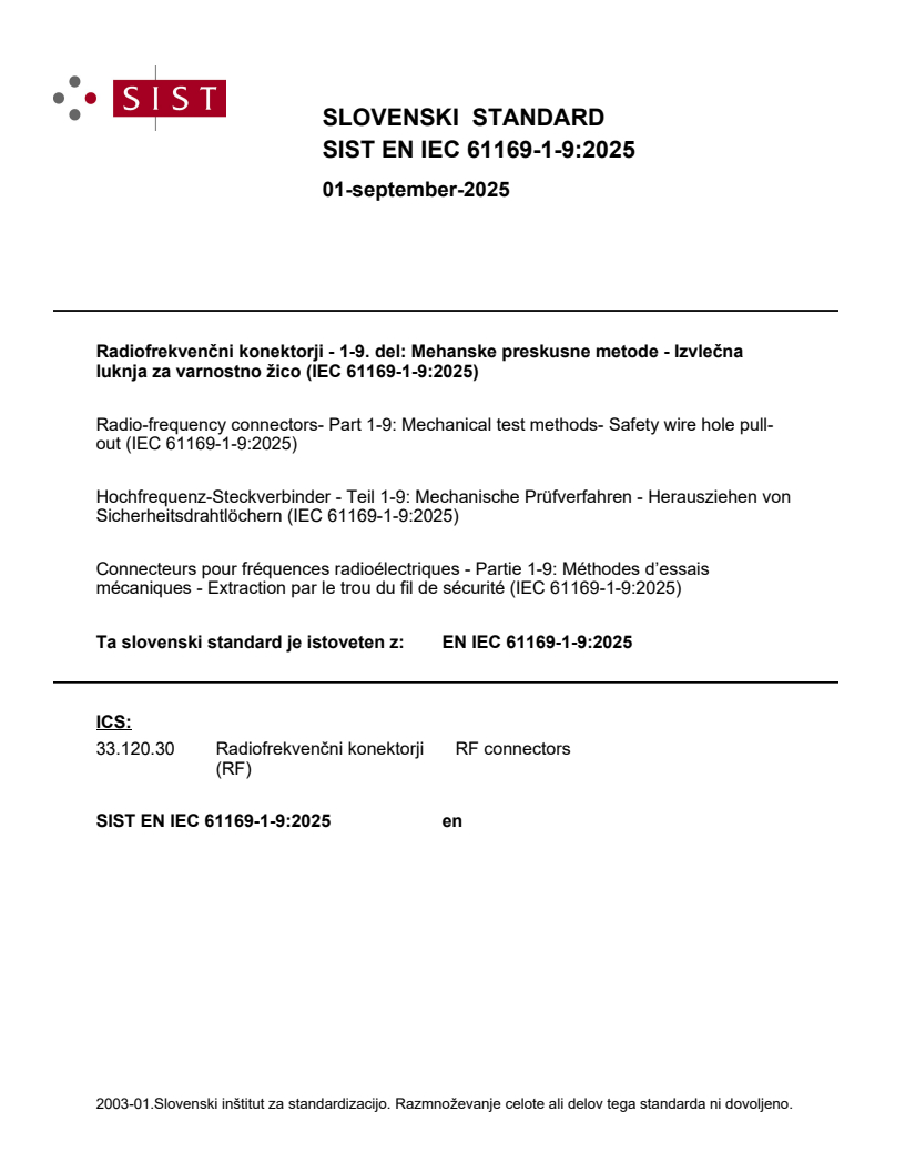 EN IEC 61169-1-9:2025