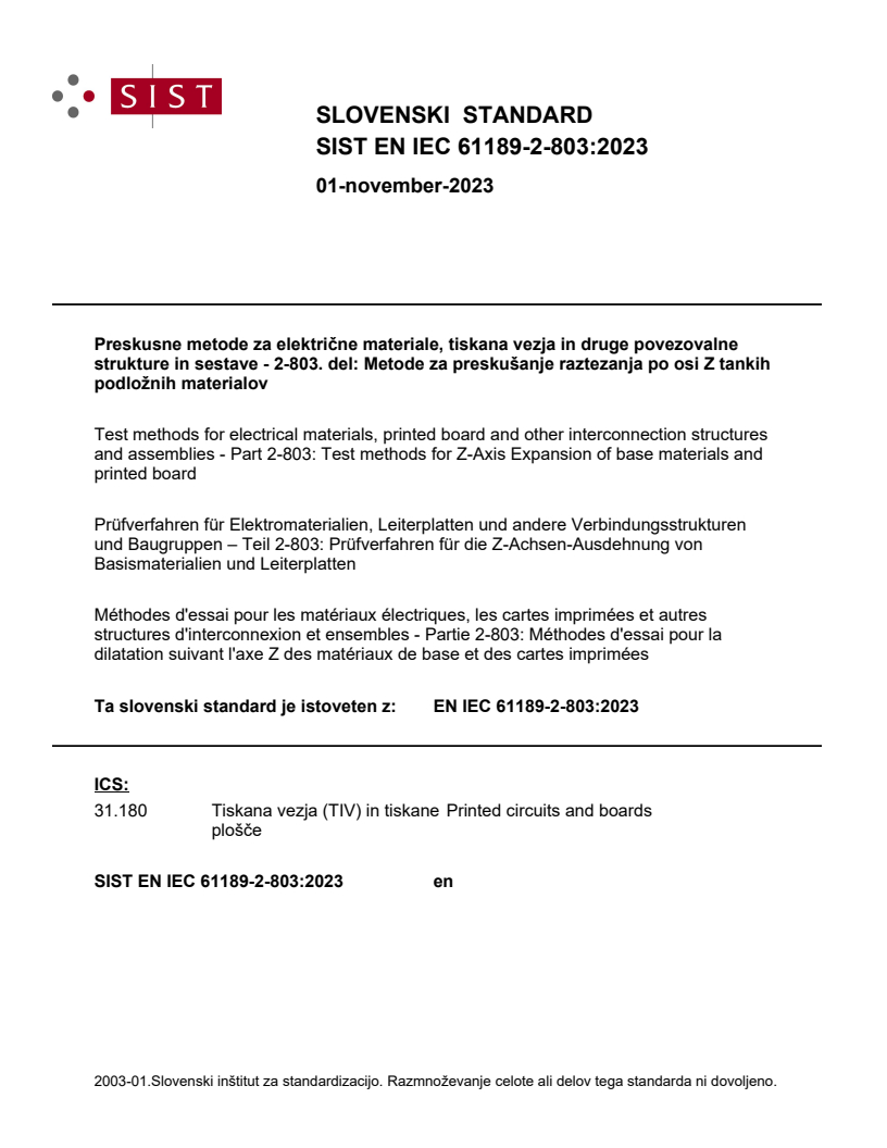 EN IEC 61189-2-803:2023 EN IEC 61189-2-803:2023 - Page 1 preview