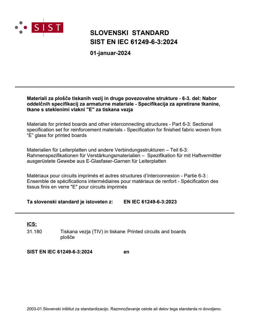 EN IEC 61249-6-3:2023 EN IEC 61249-6-3:2024 - Page 1 preview