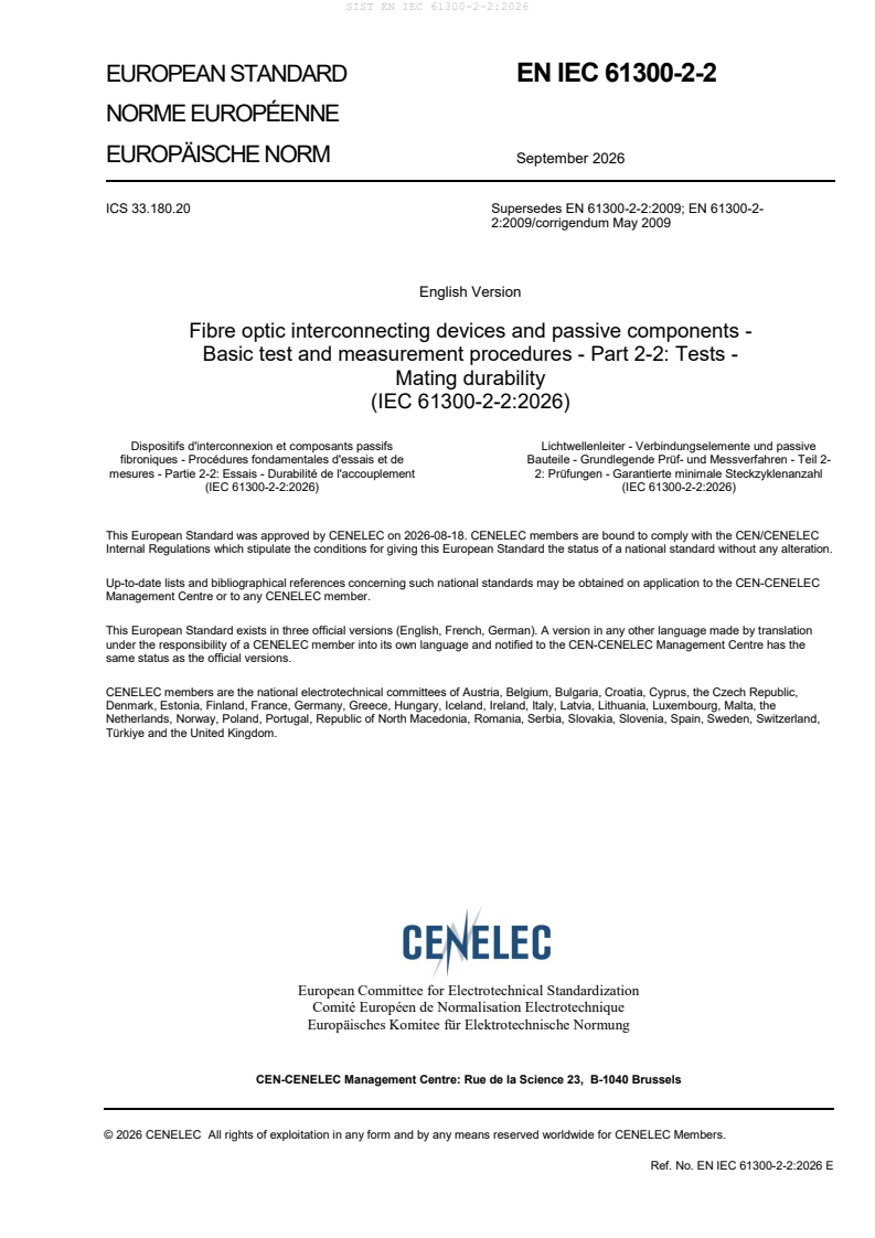 SIST EN IEC 61300-2-2:2026 SIST EN IEC 61300-2-2:2026 - Page 3 preview