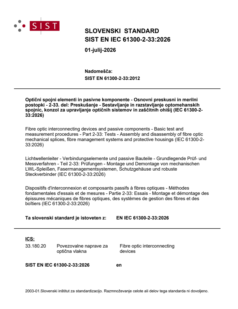 SIST EN IEC 61300-2-33:2026 SIST EN IEC 61300-2-33:2026 - Page 1 preview