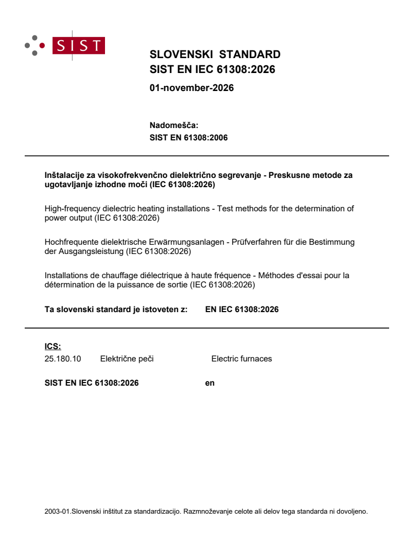 SIST EN IEC 61308:2026 SIST EN IEC 61308:2026 - Page 1 preview