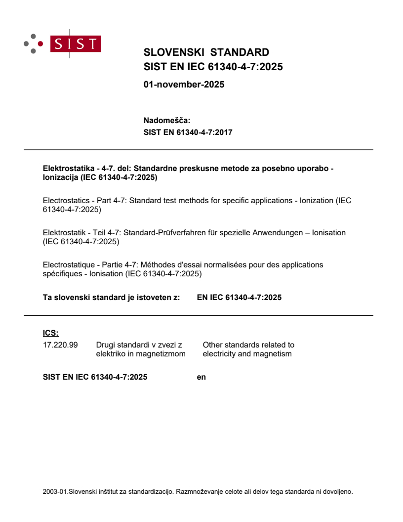 EN IEC 61340-4-7:2025