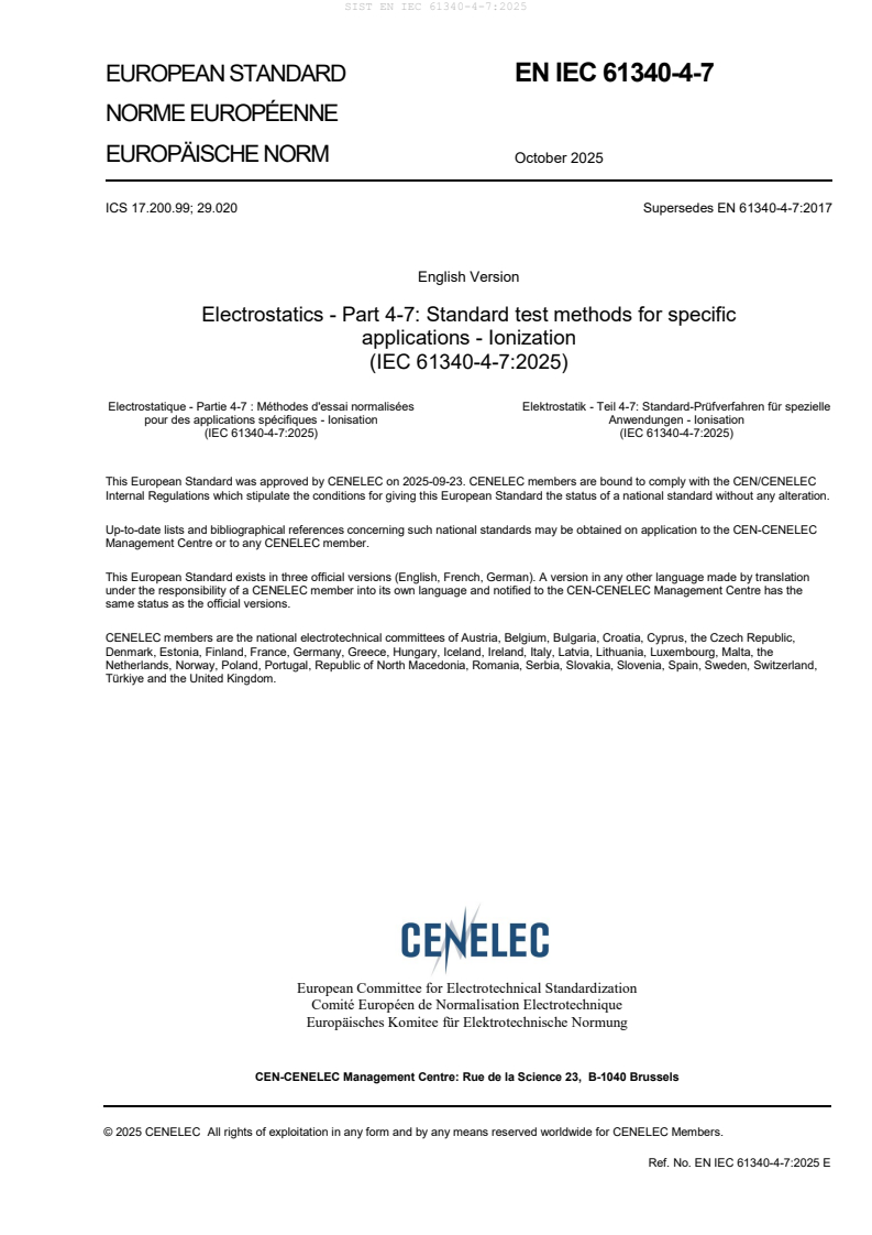 EN IEC 61340-4-7:2025