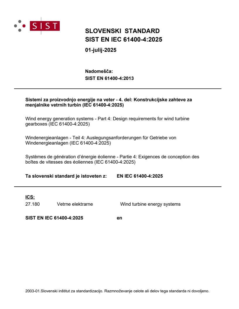 EN IEC 61400-4:2025 - BARVE