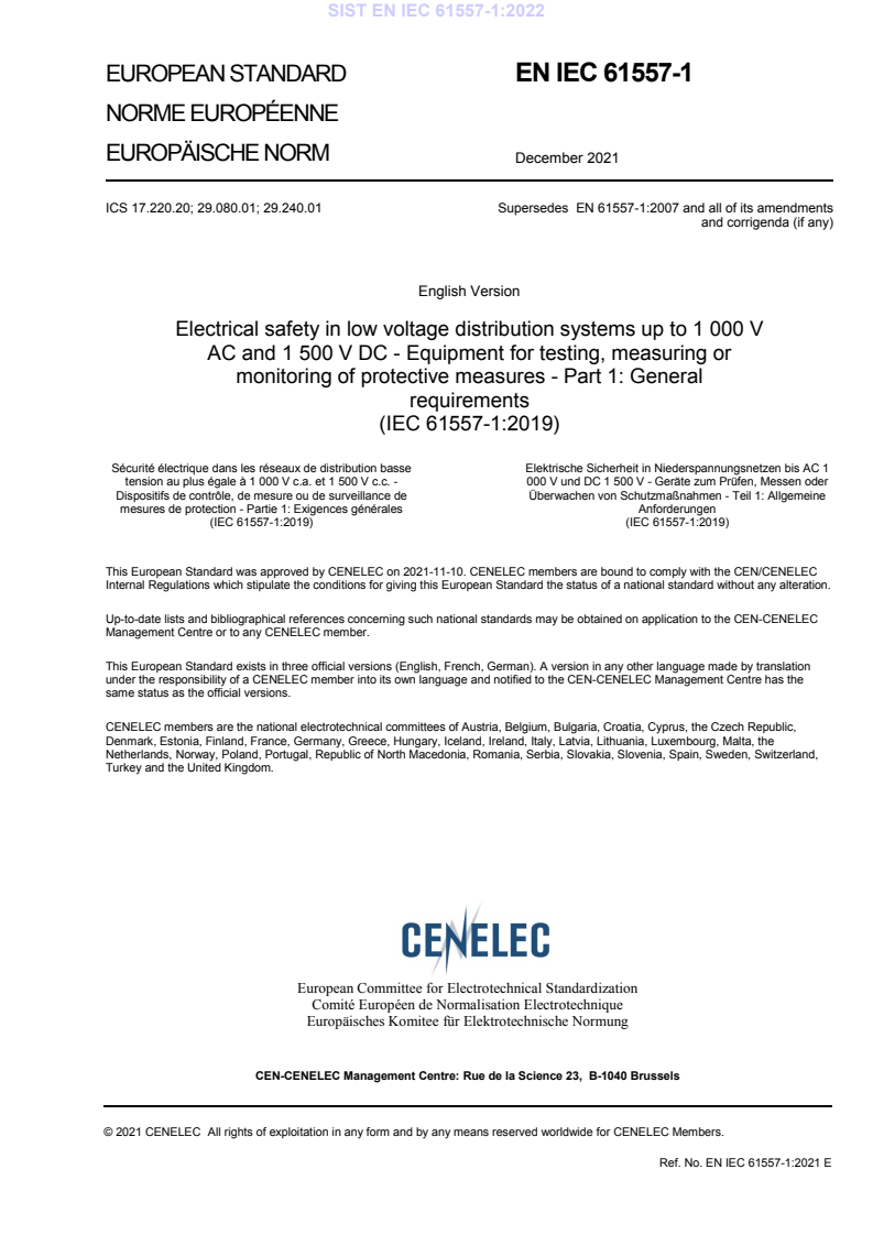 EN IEC 61557-1:2021 EN IEC 61557-1:2022 - Page 3 preview
