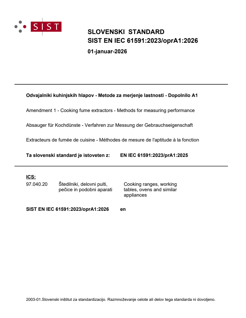 EN IEC 61591:2023/oprA1:2026
