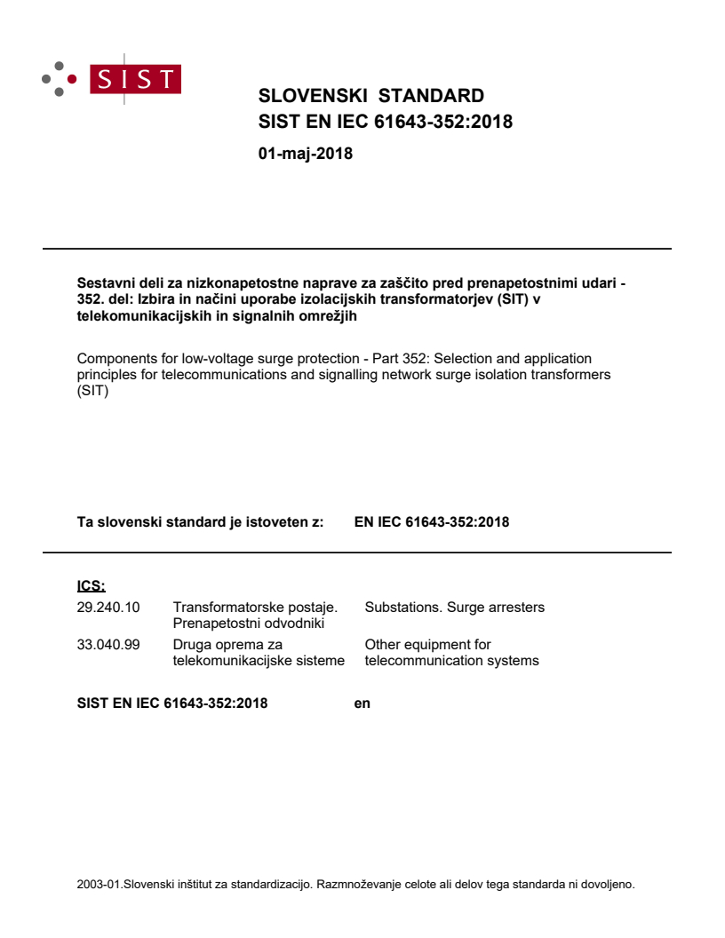 EN IEC 61643-352:2018 EN IEC 61643-352:2018 - BARVE - Page 1 preview