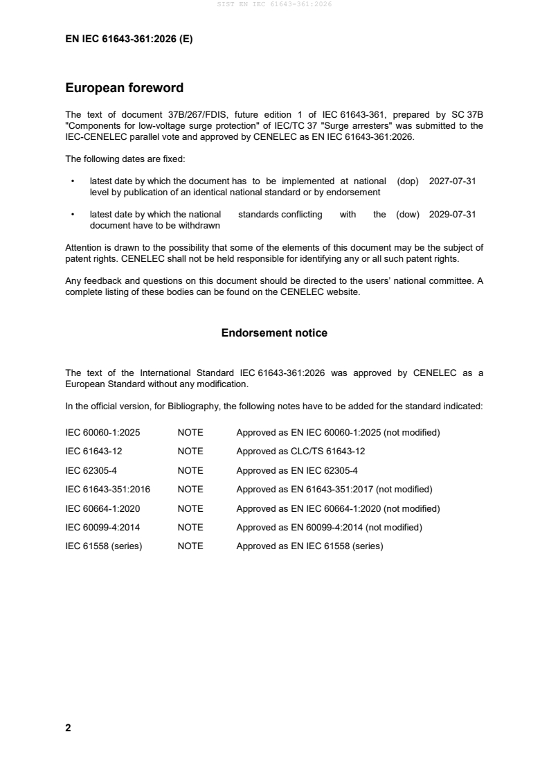 SIST EN IEC 61643-361:2026 SIST EN IEC 61643-361:2026 - Page 4 preview