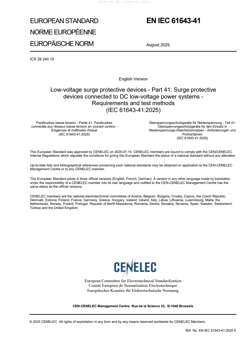 EN IEC 61643-41:2025 - BARVE