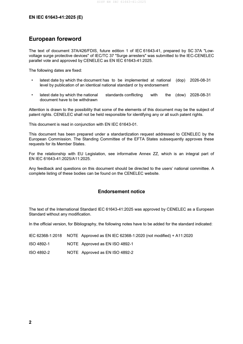 SIST EN IEC 61643-41:2025 SIST EN IEC 61643-41:2025 - BARVE - Page 4 preview