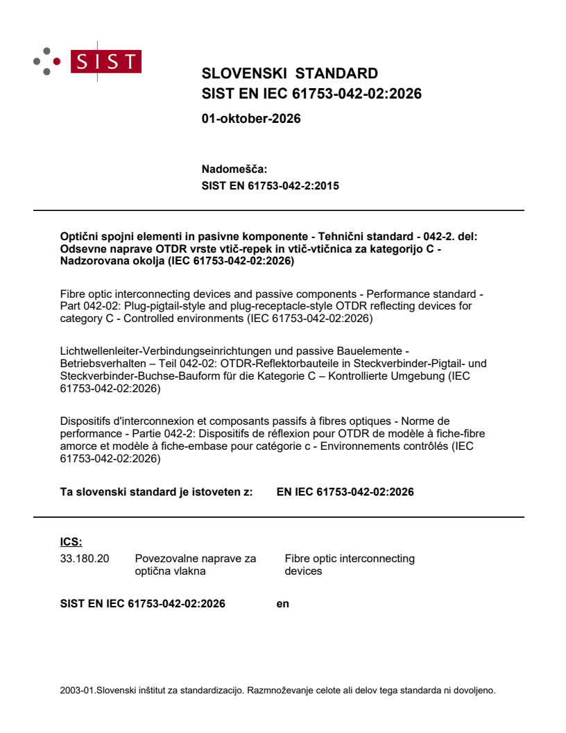 EN IEC 61753-042-02:2026 EN IEC 61753-042-02:2026 - Page 1 preview